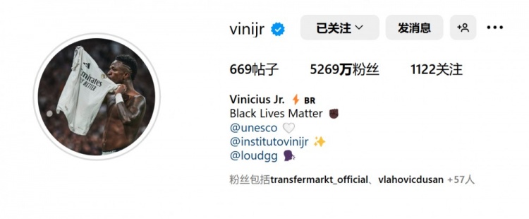  表忠心！維尼修斯將社媒頭像更換為親吻皇馬隊徽照片