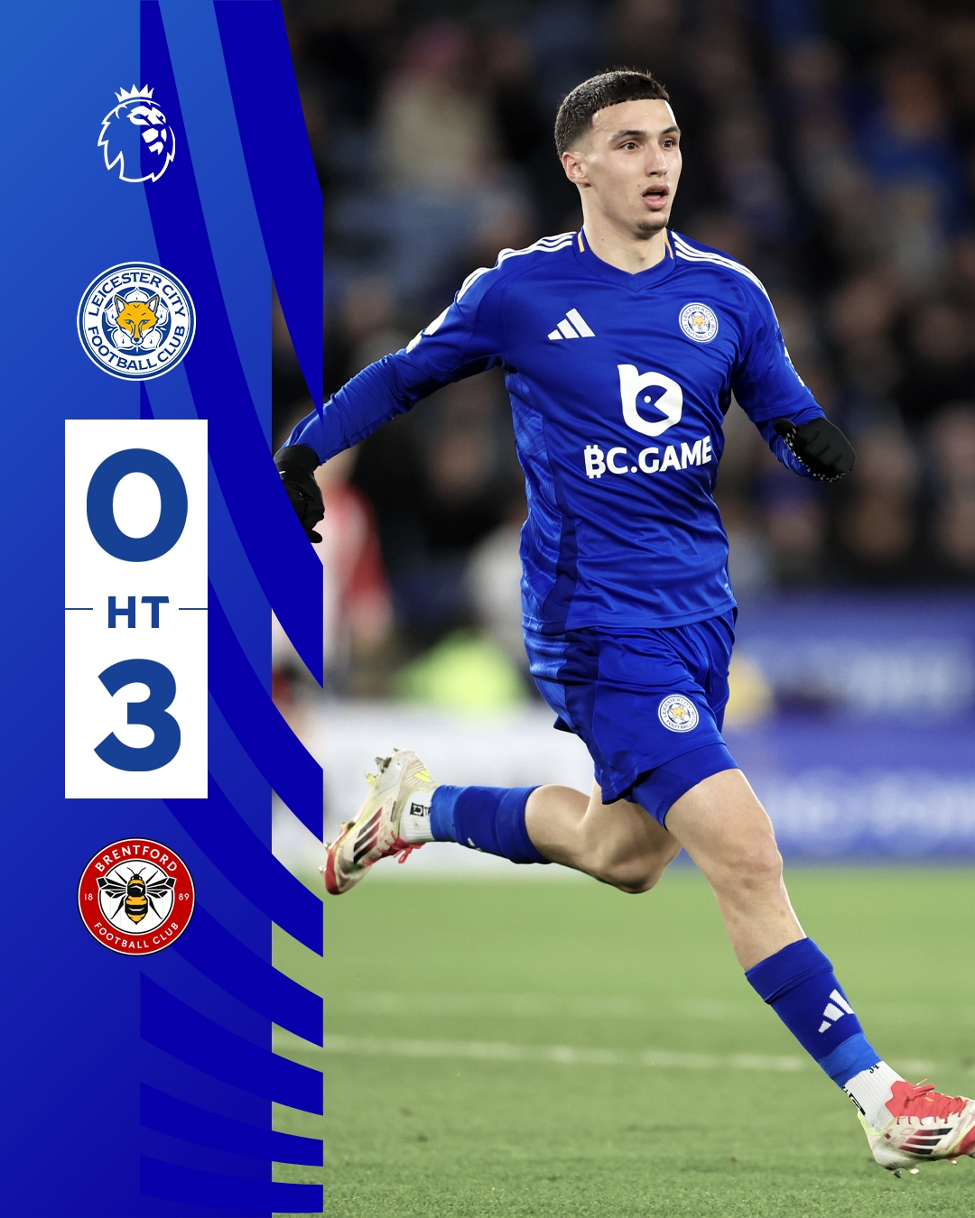  半場0-3！萊斯特若不進球輸球，將主場6連敗0進球創(chuàng)歷史最糟戰(zhàn)績