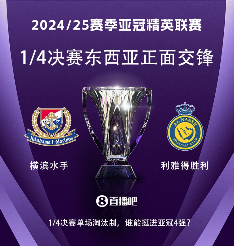  亞冠1/4決賽對陣：利雅得勝利vs橫濱水手，C羅vs安德森-洛佩斯！