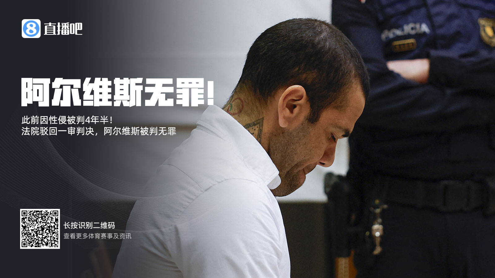  此前被判4年半！阿爾維斯上訴成功無罪釋放 加泰高院駁回一審判決