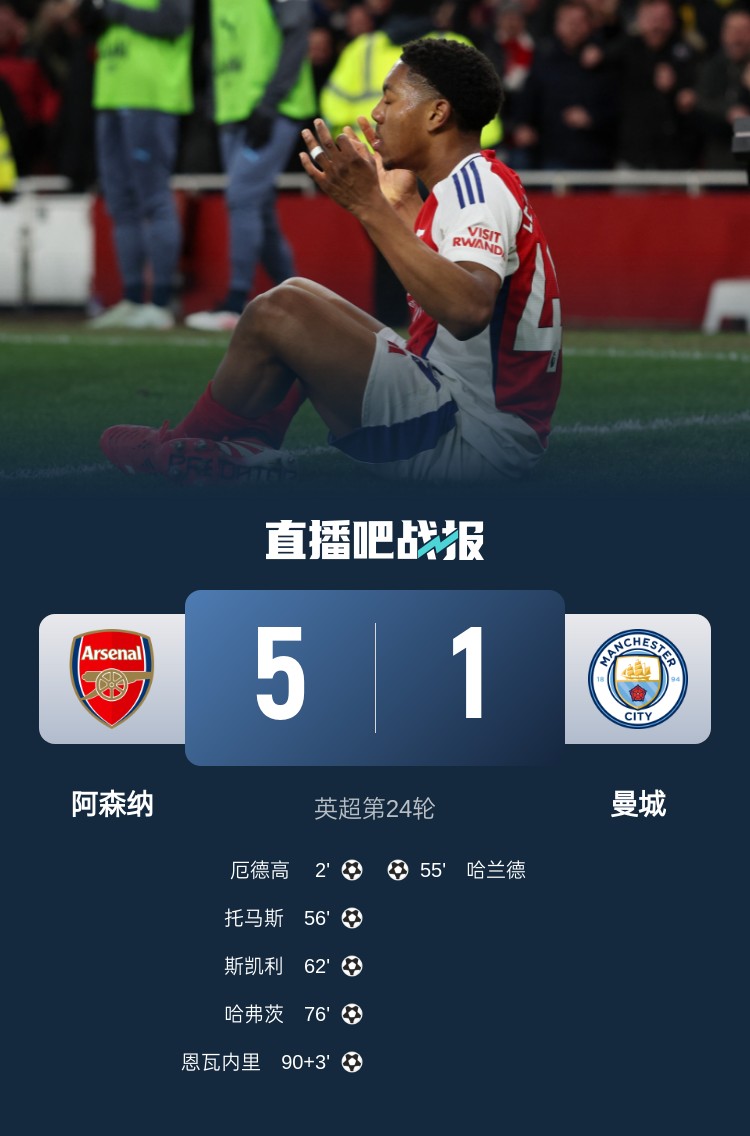  硬氣槍手無畏強敵！阿森納本賽季5-1碾壓曼城，3-0完勝皇馬